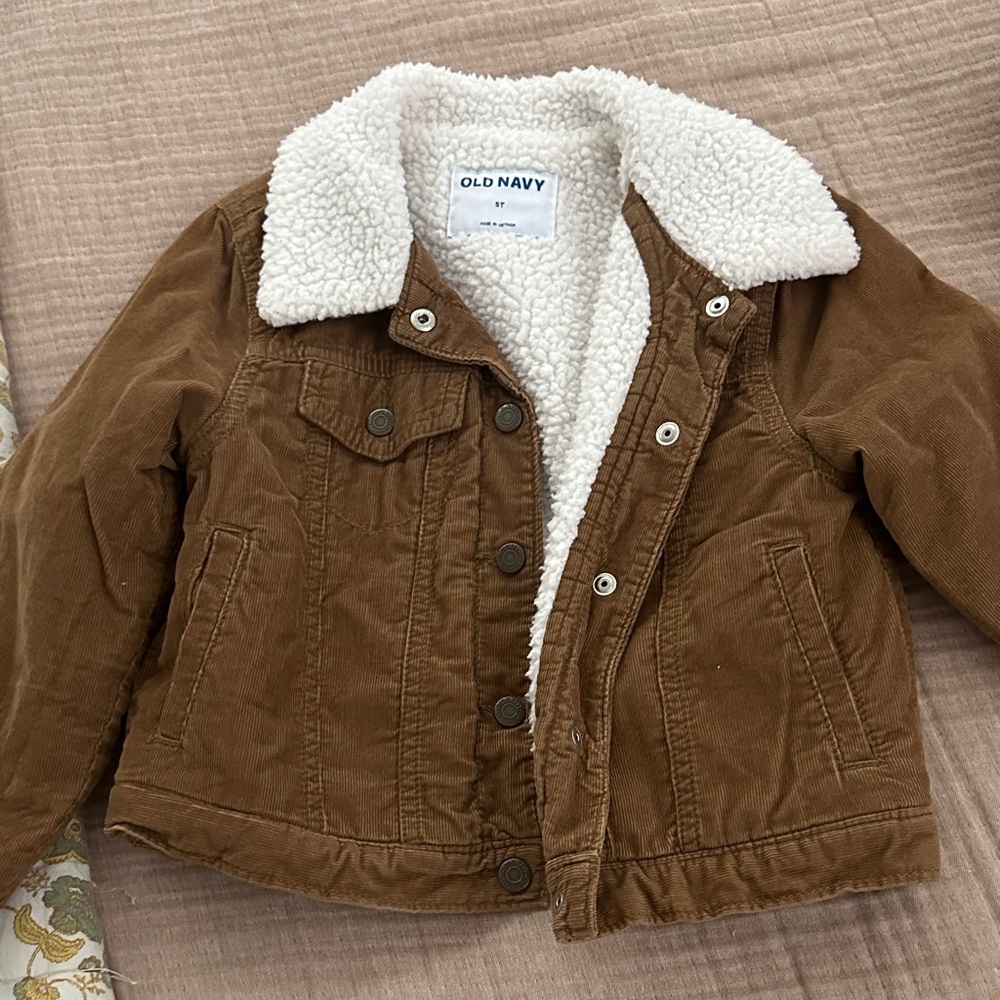 Old Navy Tan Jean Jacket with Cream Lining